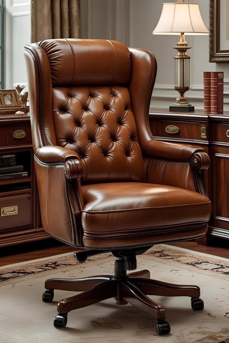 Premium luxury leather chester fielded & hand crafted boss chair